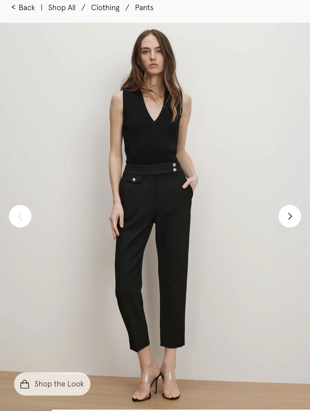 Veronica Beard Black Cropped High-Rise Trousers